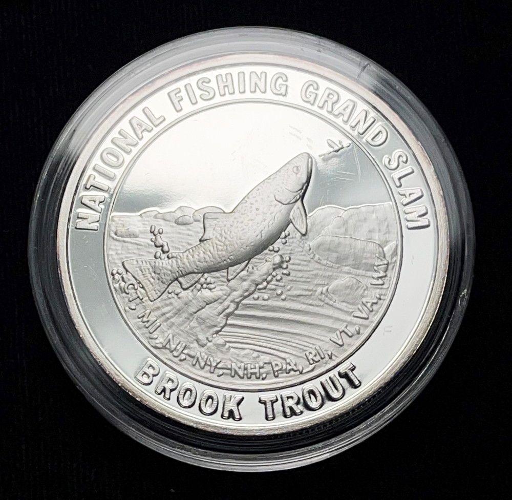 National Fishing Grand Slam Brook Trout 1 oz Silver (1 of 3)
