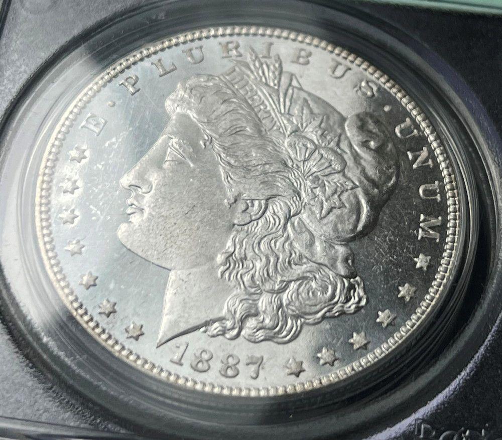 1887 Morgan Silver $1 Old Green PCGS Holder MS64DMPL (1 of 6)