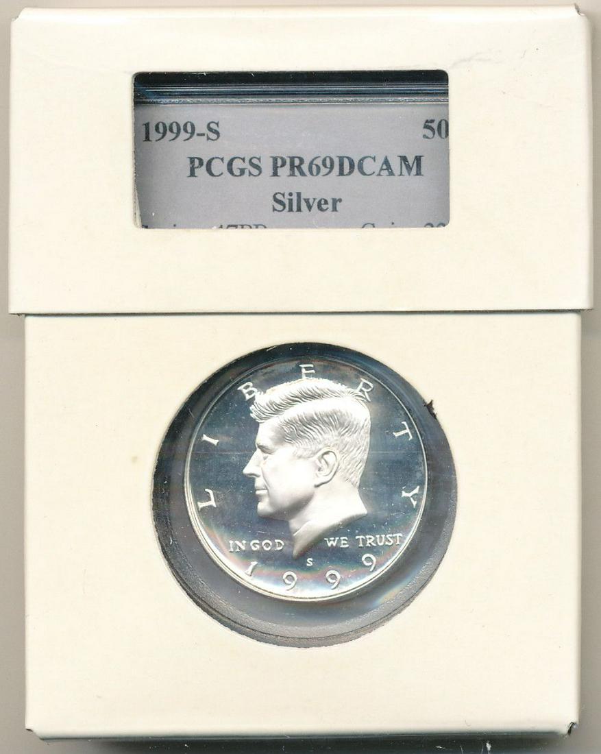 1999-S Kennedy Silver 50C PCGS PR69DCAM w/ Shield (1 of 3)