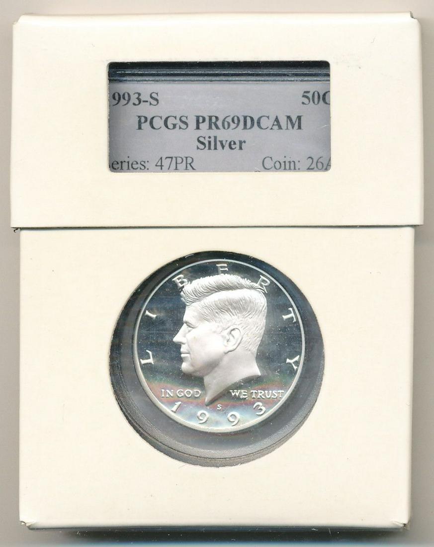 1993-S Kennedy Silver 50C PCGS PR69DCAM w/ Shield (1 of 3)