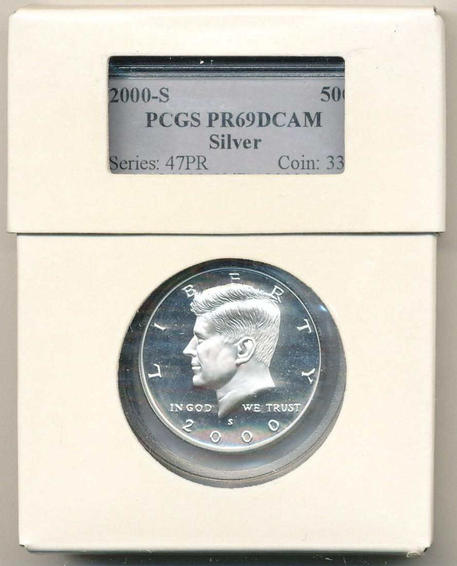 2000-S Kennedy Silver 50C PCGS PR69DCAM w/ Shield (1 of 3)