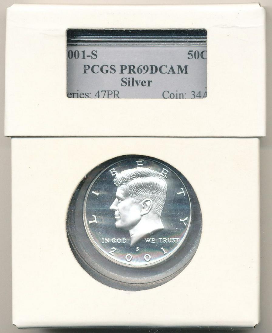 2001-S Kennedy Silver 50C PCGS PR69DCAM w/ Shield (1 of 3)