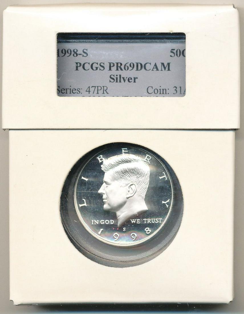 1998-S Kennedy Silver 50C PCGS PR69DCAM w/ Shield (1 of 3)