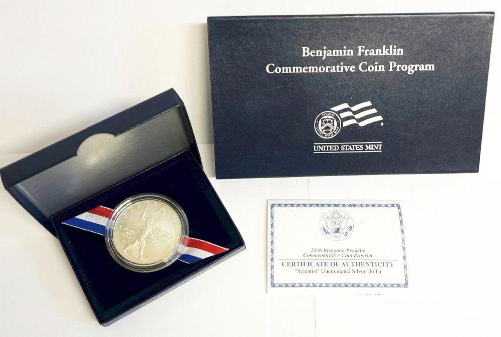 2006 Benjamin Franklin Scientist Commem. Silver $1 OGP (1 of 6)