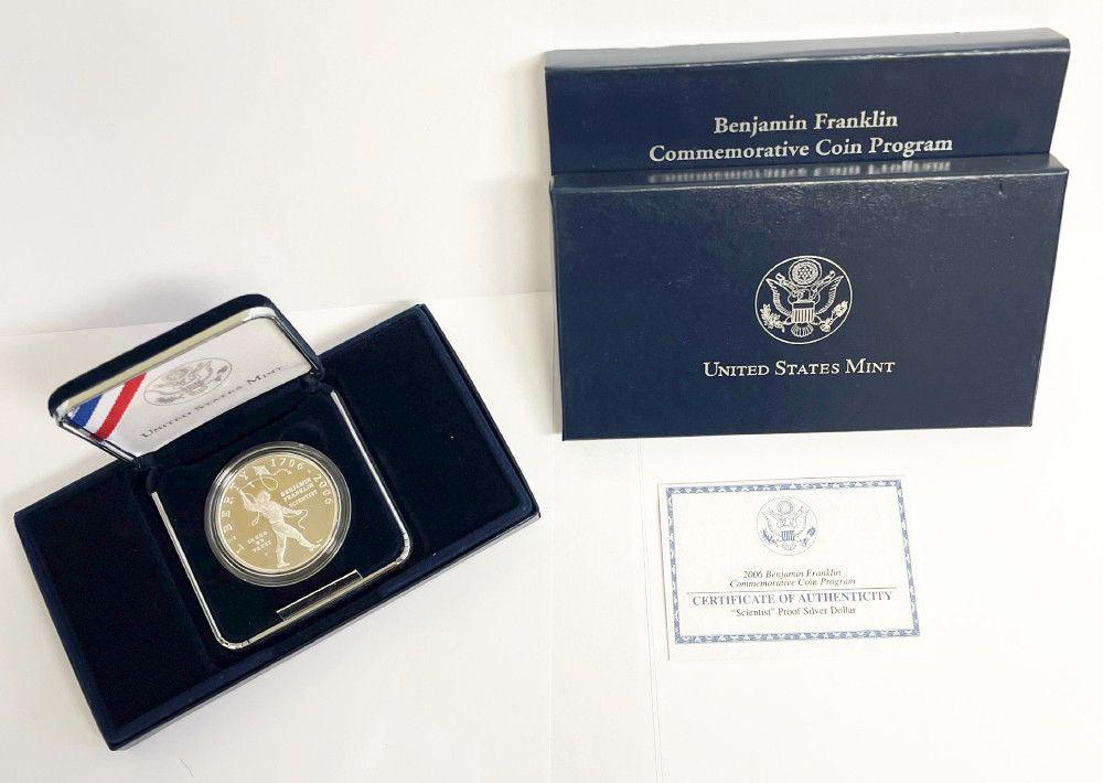 2006 Benjamin Franklin Scientist Commem. Silver $1 OGP (1 of 7)