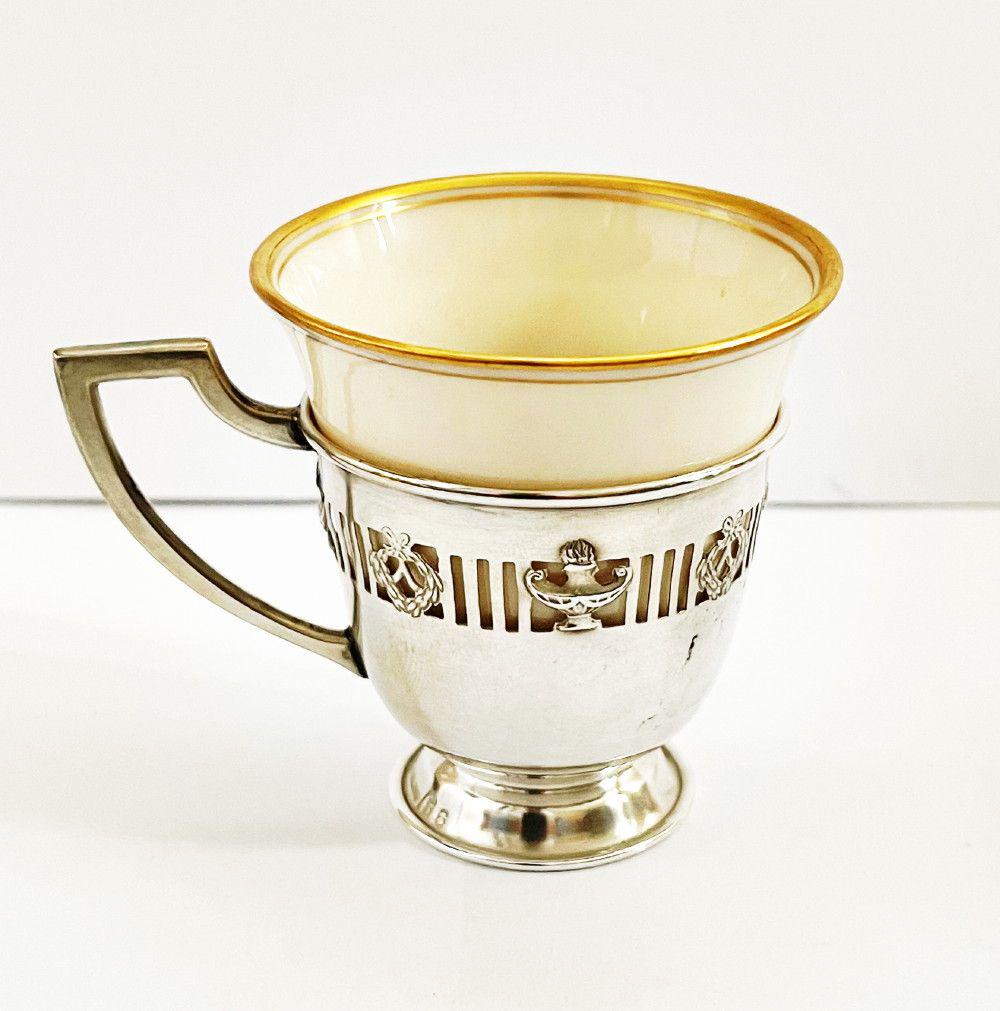Rare Lenox Sterling Silver (6) Tea Cups Beautiful Set: Winner shall receive the exact (6) Teacups shown here. (EM/B)