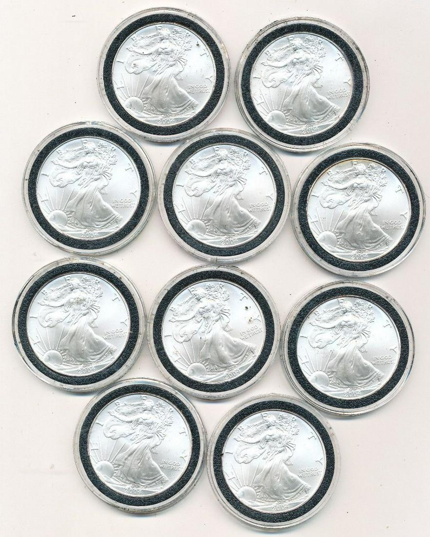 (10) 2004 American Silver Eagles (1 of 2)