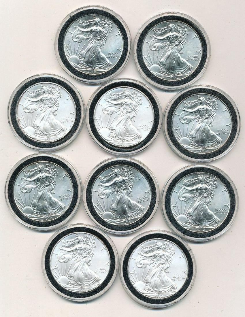 (10) 2012 American Silver Eagles (1 of 2)