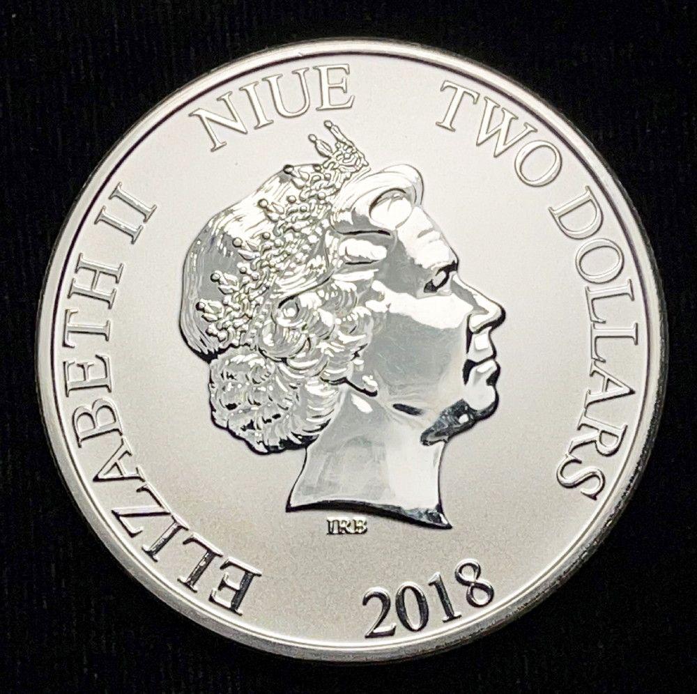 2018 NIUE 1 oz Silver 2 Dollar Disney Scrooge McDuck (1 of 2)