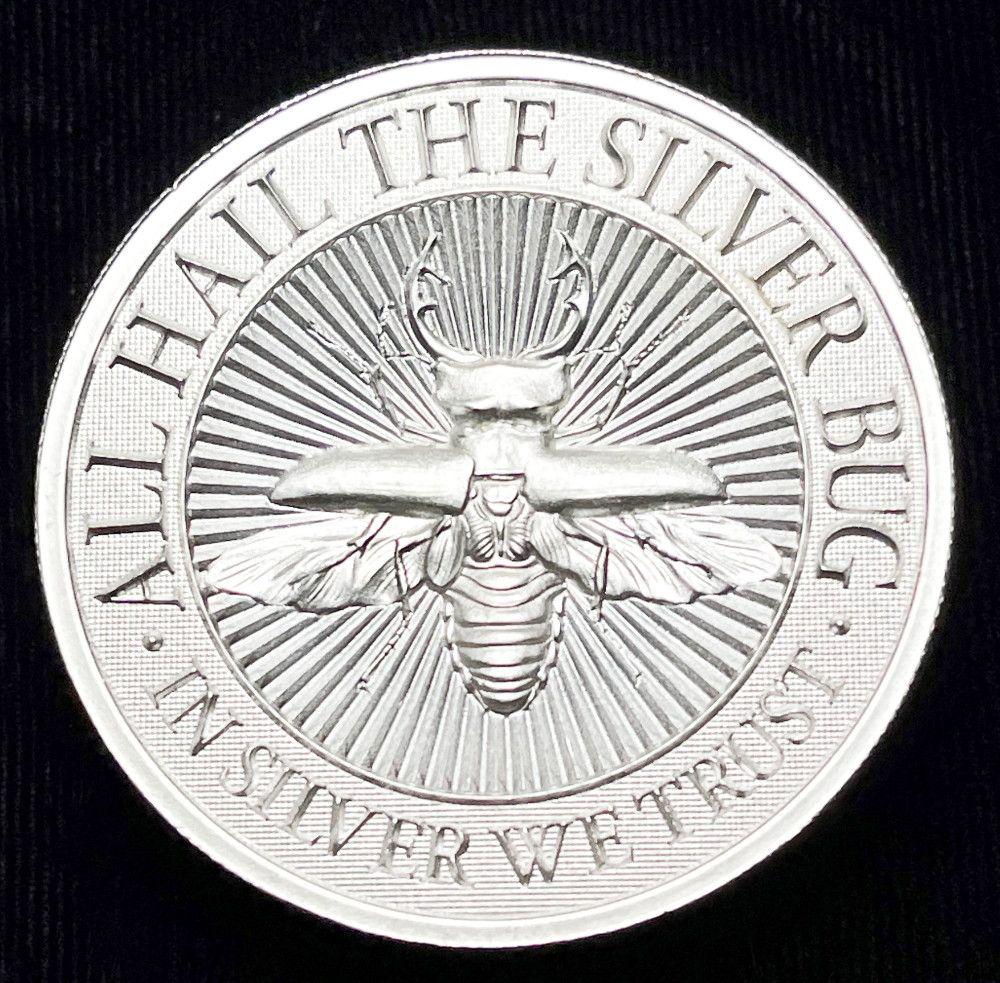 Intaglio Mint Stag Beetle 2 oz Silver (1 of 4)