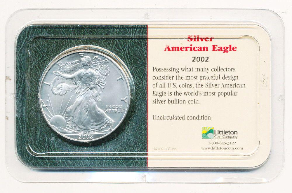 2002 Americann Silver Eagle Littleton Uncirculated (1 of 2)