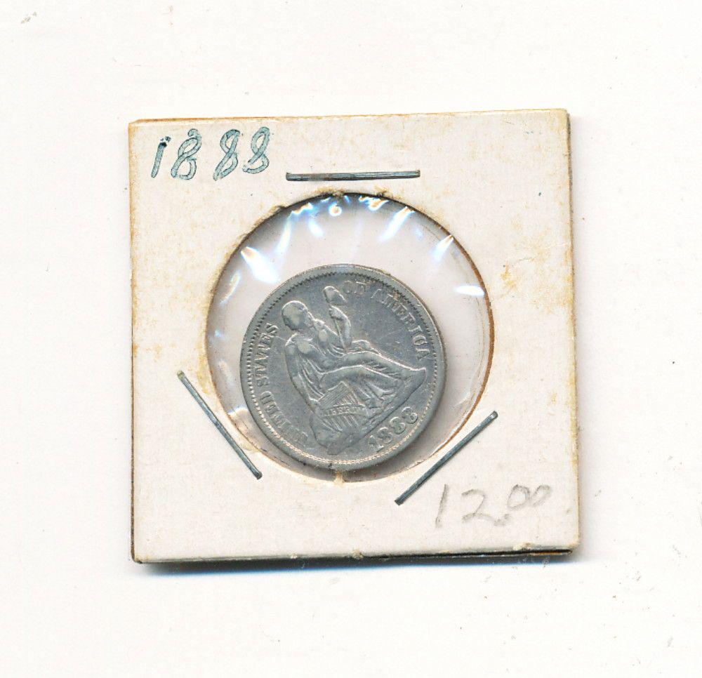 1888 Seated Liberty Silver Dime: Winner shall receive the exact coin shown here. (EM/B)