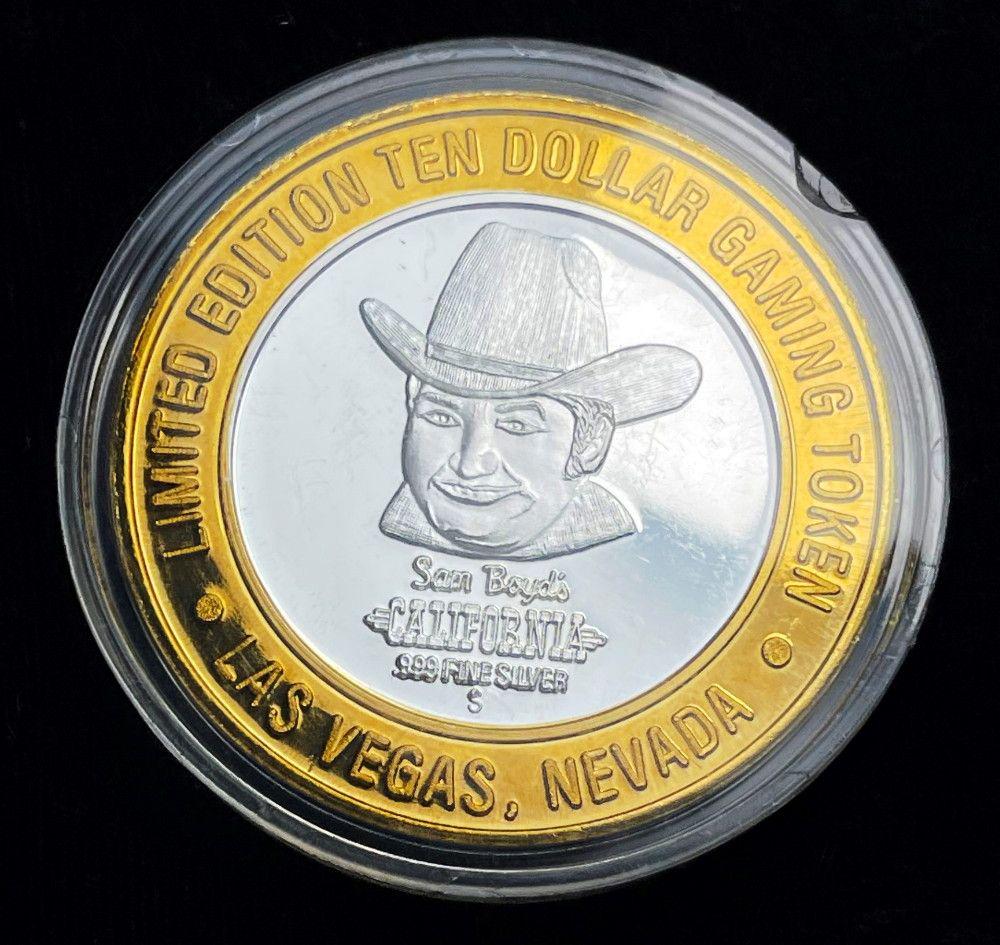 Rare Collectable Sam Boyd's .999 Silver $10 Gaming Coin: Rare Collectable "Sam Boyd's" .999 Fine Silver $10 Gaming CoinWinner shall receive the exact coin shown here. (EM/LB)