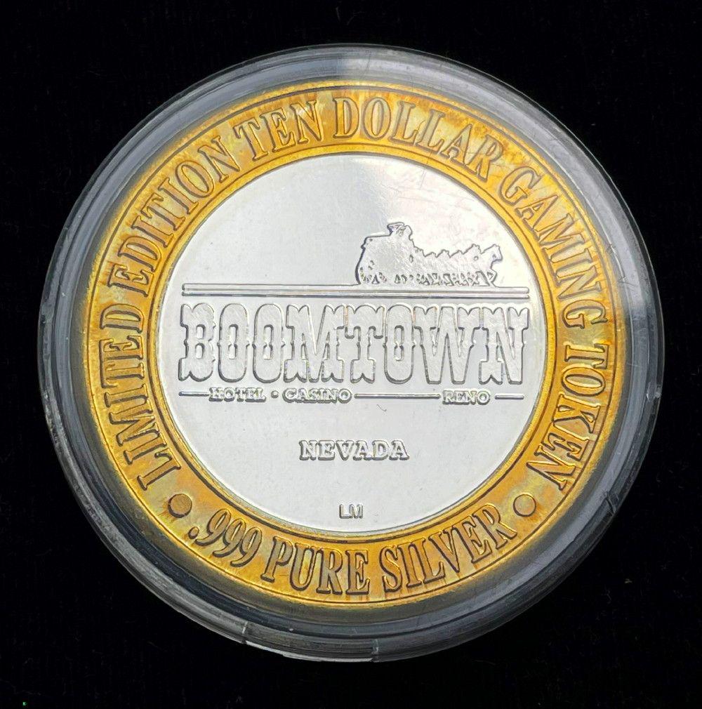 Rare Collectable Boomtown .999 Silver $10 Gaming Coin (1 of 3)