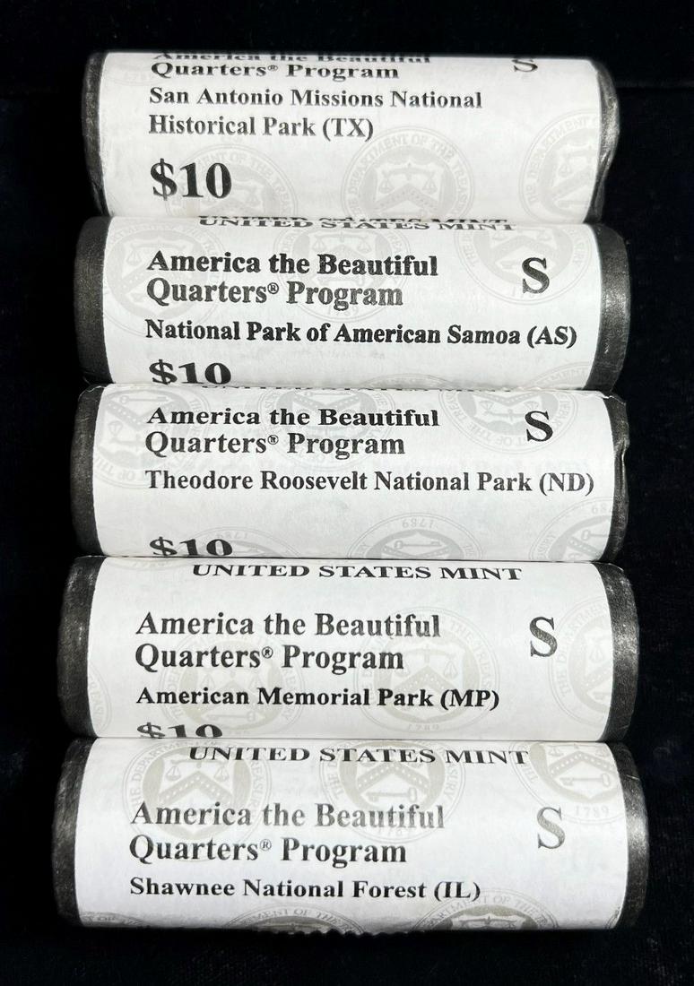America The Beautiful "S" Mint Rare Quarters $50 Face (1 of 3)