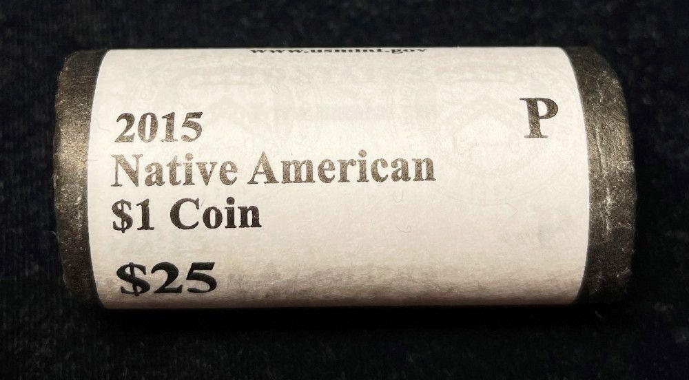 Rare 2015 Native American Dollar Roll of $25 (25 Coins) (1 of 3)