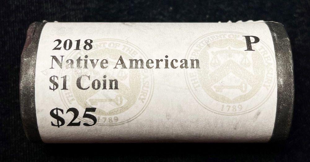 Rare 2018 Native American Dollar Roll of $25 (25 Coins) (1 of 3)