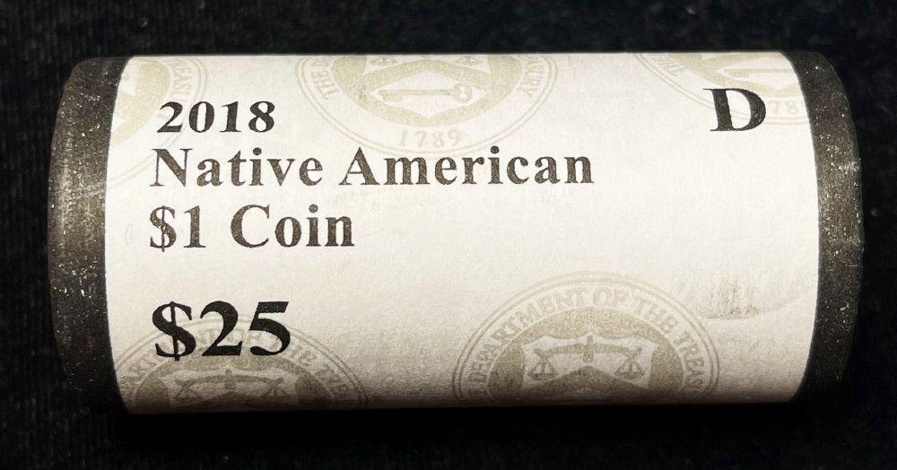Rare 2018 Native American Dollar Roll of $25 (25 Coins) (1 of 3)