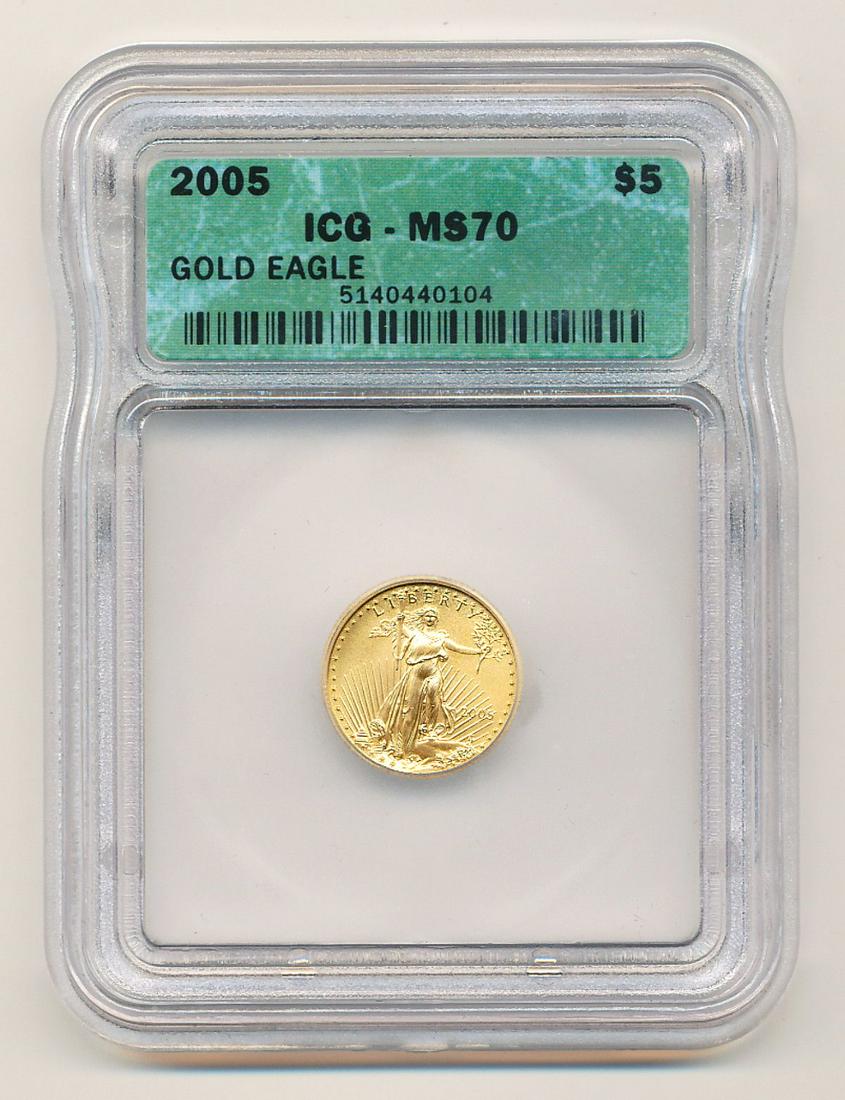 2005 $5 American Gold Eagle ICG MS70 (1 of 2)