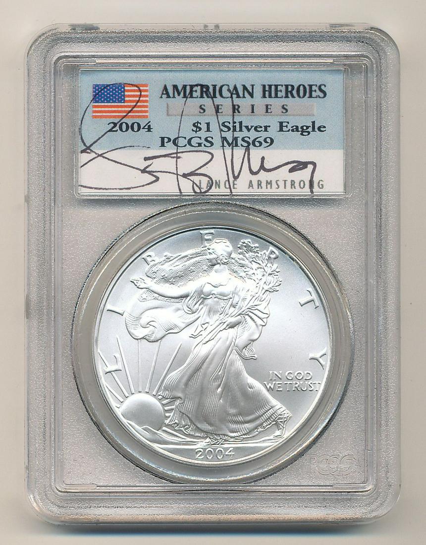 2004 American Heroes Silver Eagle PCGS MS69 (1 of 2)