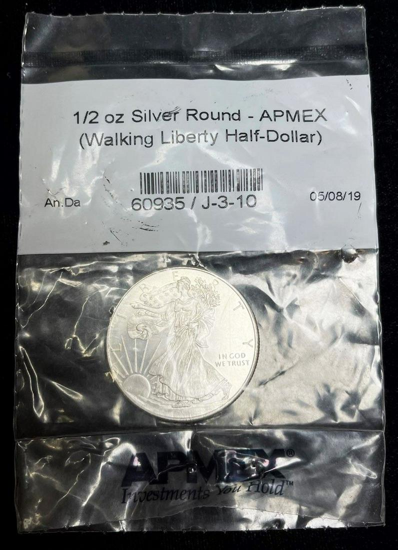 (5) Various Sized Assorted Silver Rounds (1 of 10)