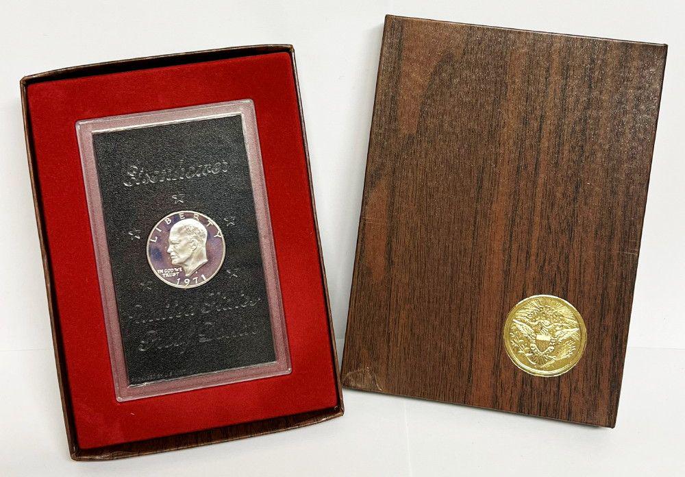 1971 Proof Eisenhower Dollar Brown Box OGP (1 of 4)