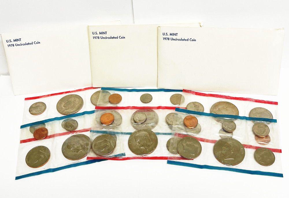 (3) 1978 US Mint Uncirculated Coin Sets OGP (1 of 3)