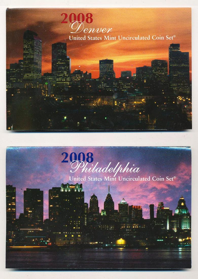 (2) 2008 US Mint Uncirculated Coin Sets OGP (1 of 5)