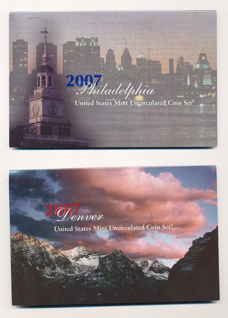(2) 2007 US Mint Uncirculated Coin Sets OGP (1 of 5)