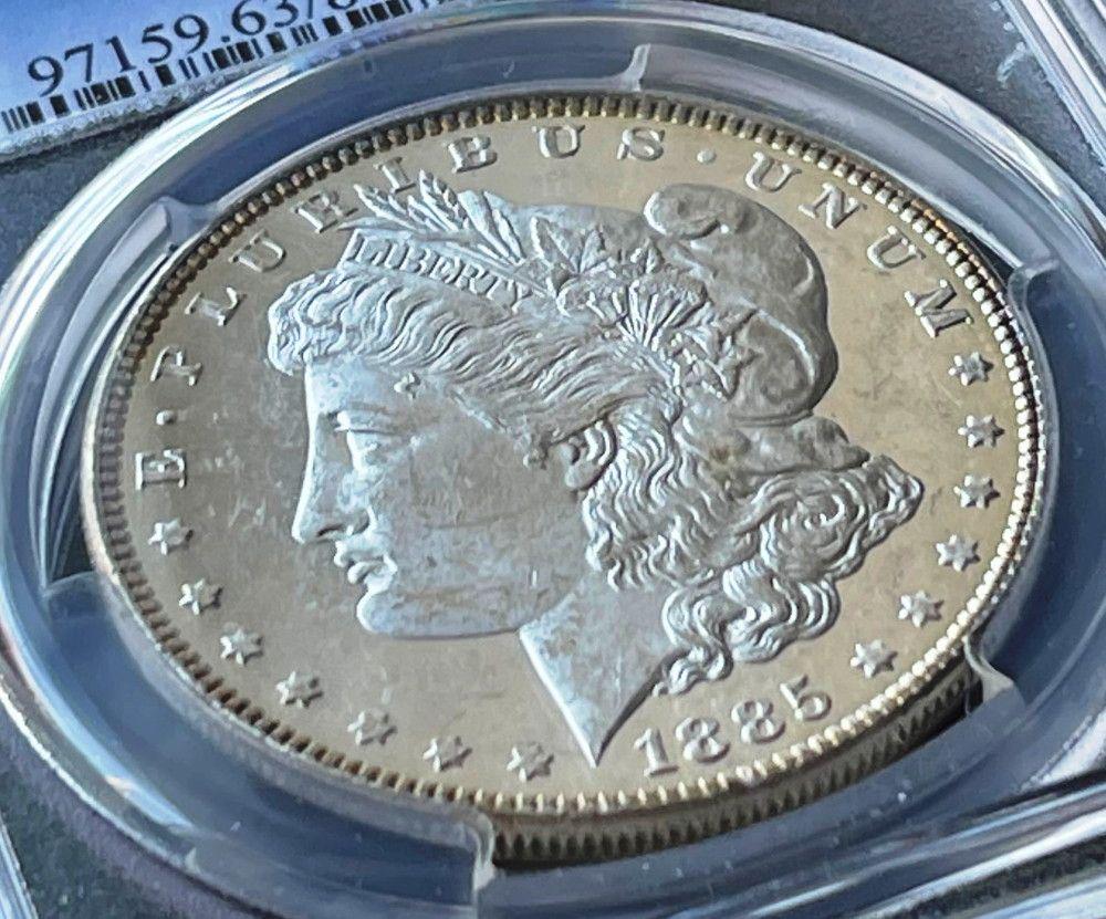 1885 Morgan Silver Dollar PCGS MS63DMPL (1 of 5)