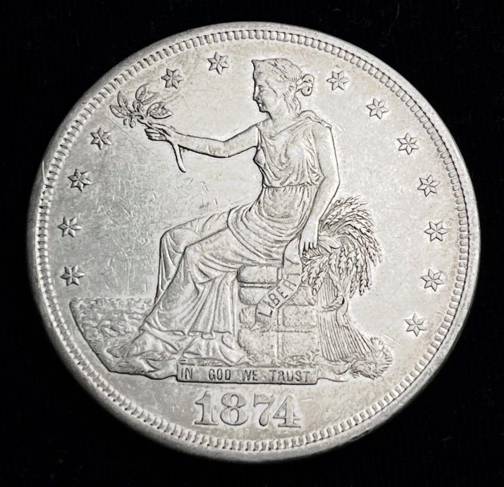 1875 Silver Trade Dollar AU58 Details (1 of 2)