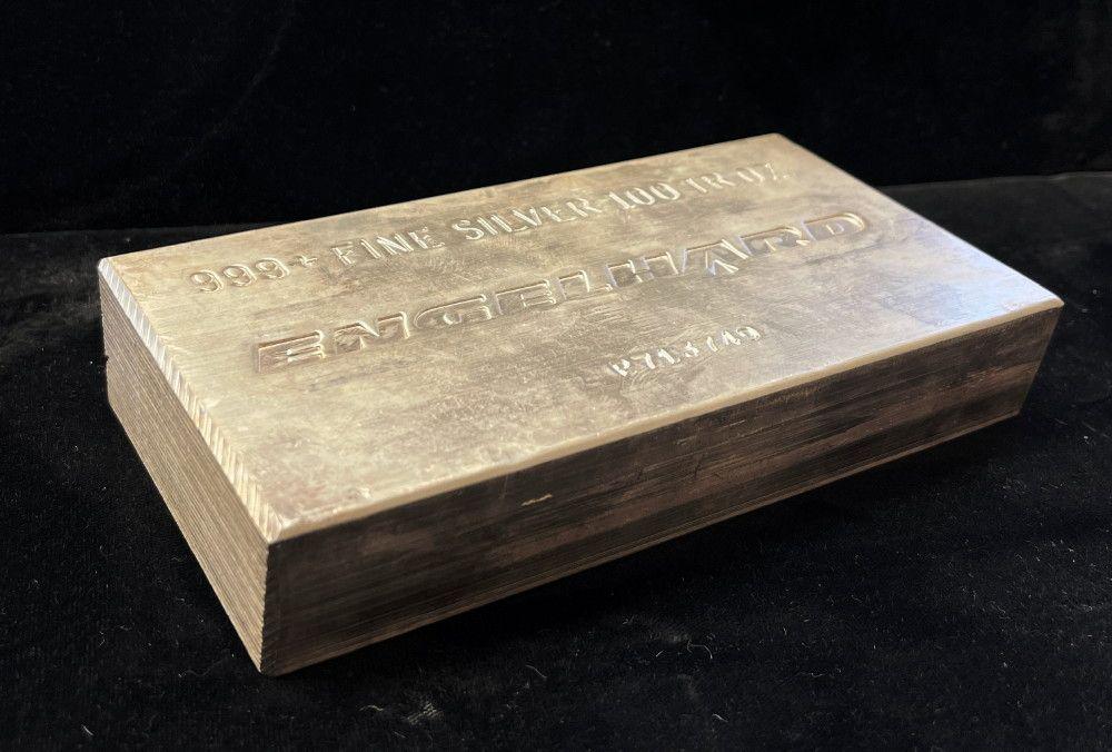 100 oz Engelhard Silver Bar Struck- Original Plastic (1 of 5)