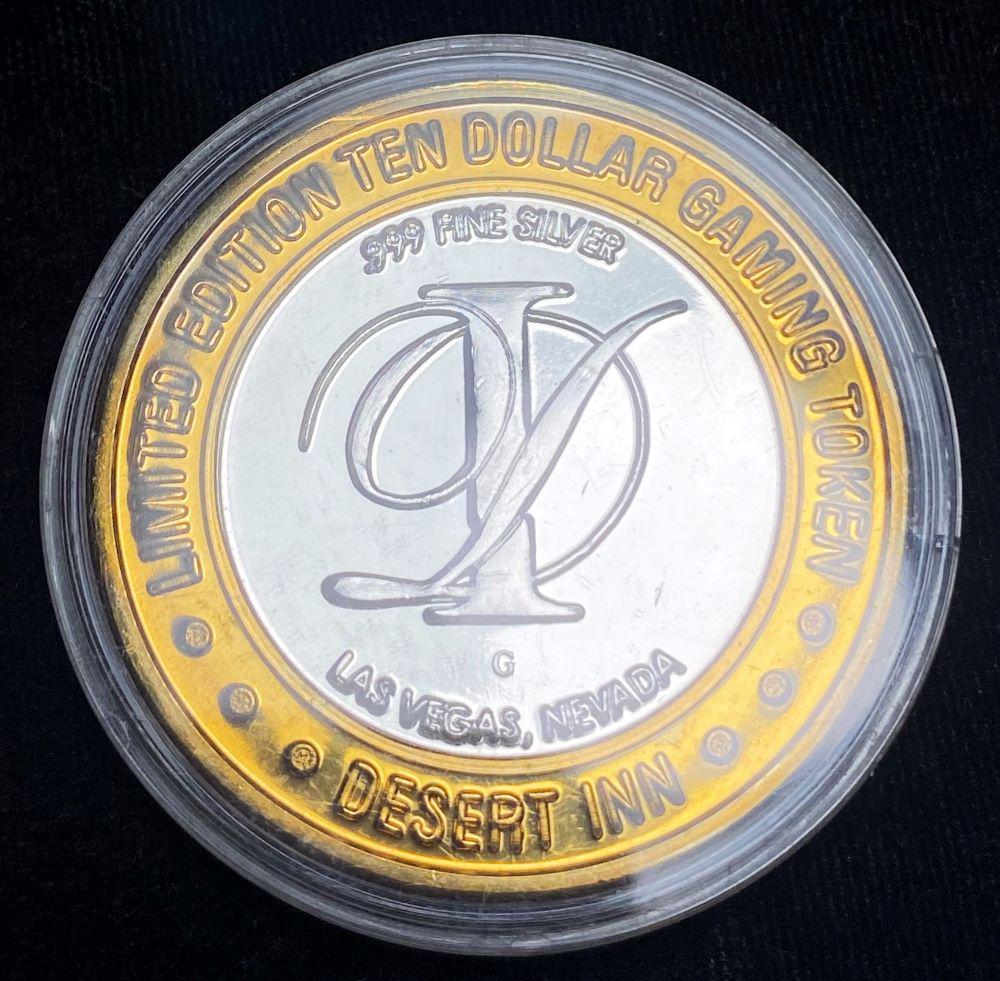 Rare Collectable Desert Inn .999 Silver $10 Gaming Coin: Rare Collectable "Desert Inn" .999 Fine Silver $10 Gaming CoinWinner shall receive the exact coin shown here. (RR/LB)