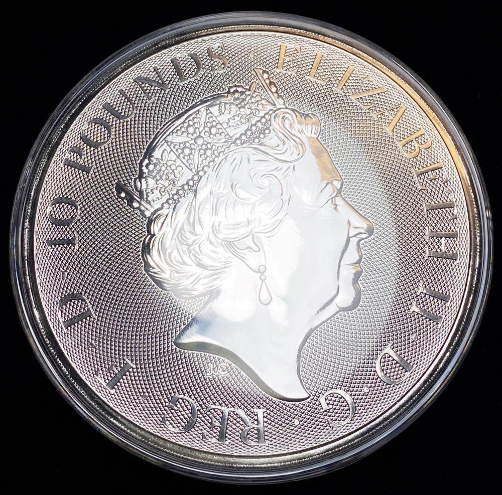 2018 G.B. Queen's Beasts Griffin Of Edward 10 oz Silver (1 of 4)