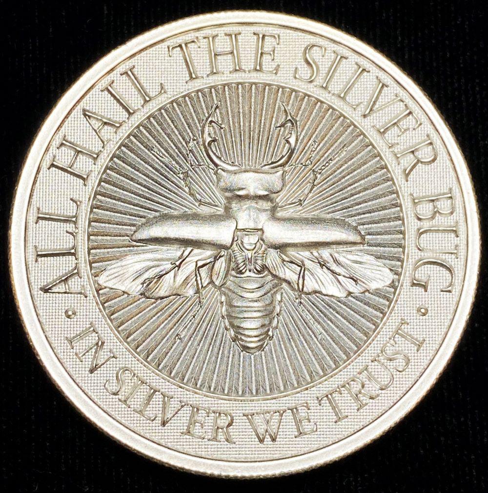 Intaglio Mint Stag Beetle 2 oz Silver (1 of 4)