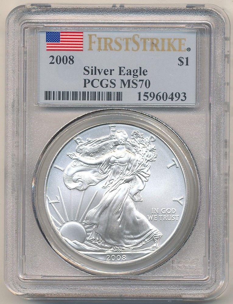 2008 American Silver Eagle PCGS MS70 (1 of 2)