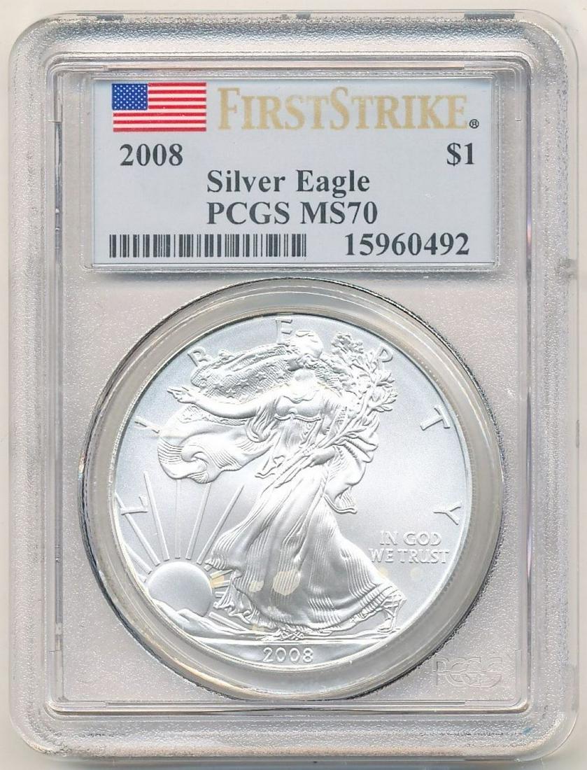 2008 American Silver Eagle PCGS MS70 (1 of 2)