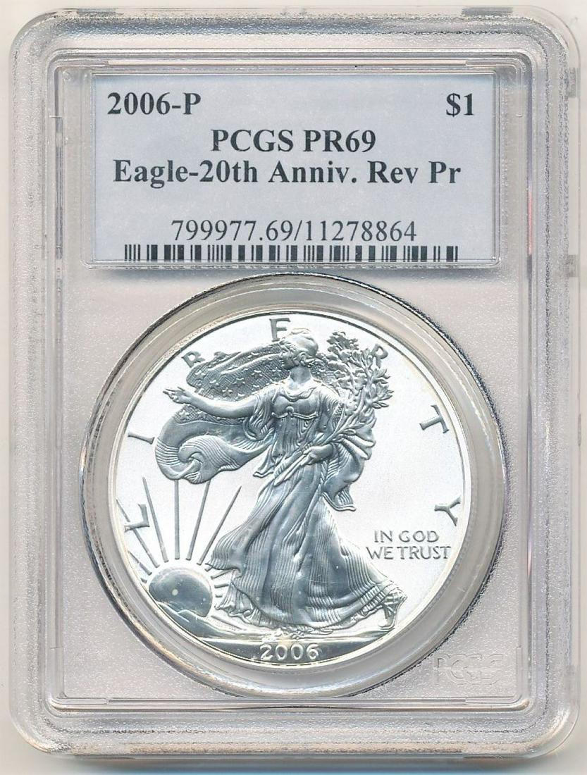 2006-P 20th Anniversary American Silver Eagle PCGS PR69 (1 of 2)
