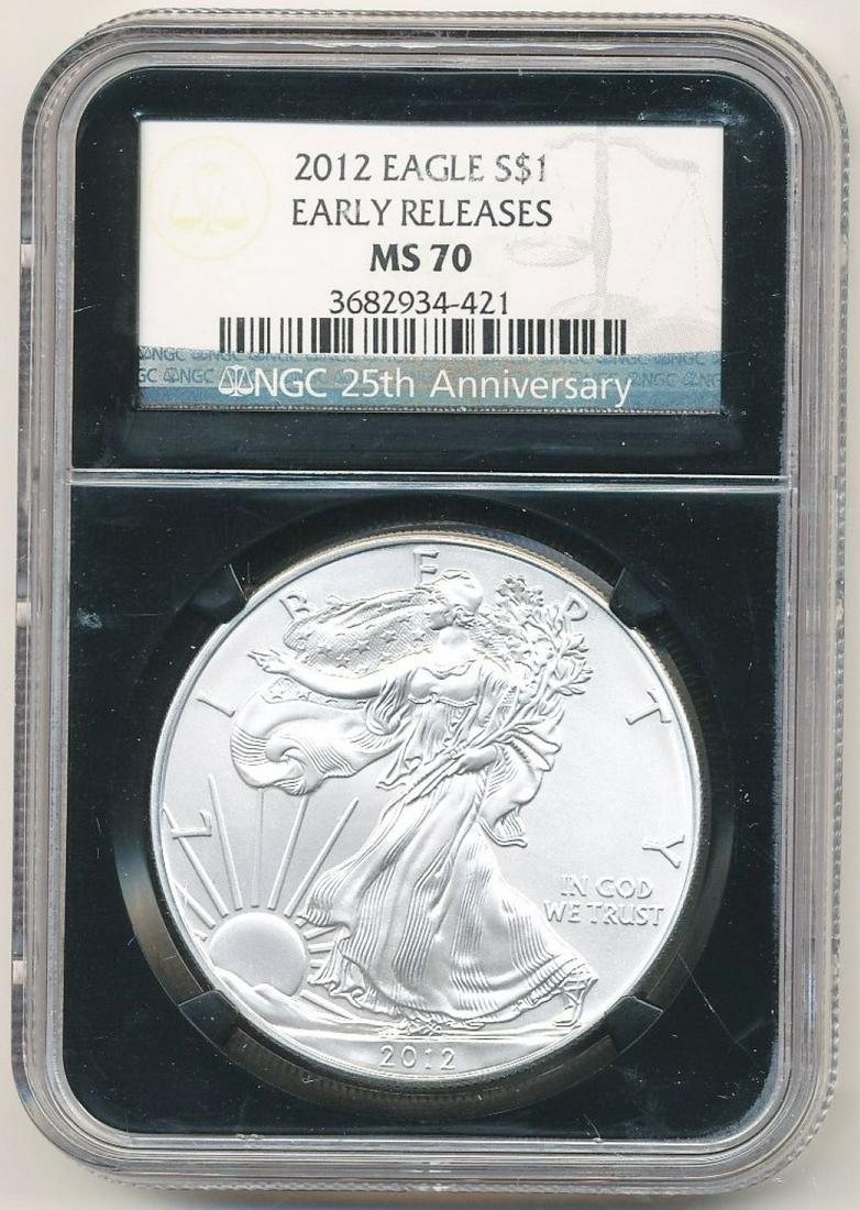 2012 Early Release American Silver Eagle NGC MS70 (1 of 2)