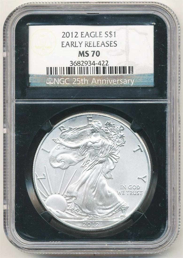 2012 Early Release American Silver Eagle NGC MS70 (1 of 2)
