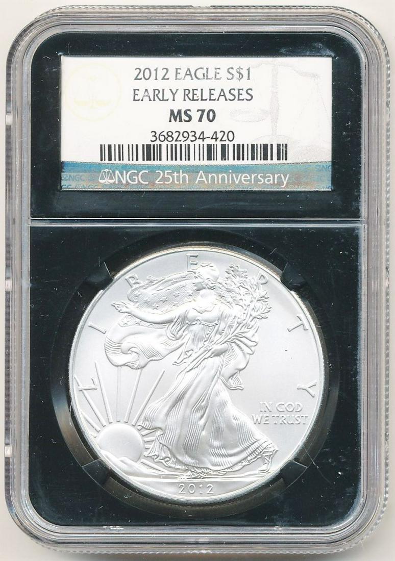 2012 Early Release American Silver Eagle NGC MS70 (1 of 2)