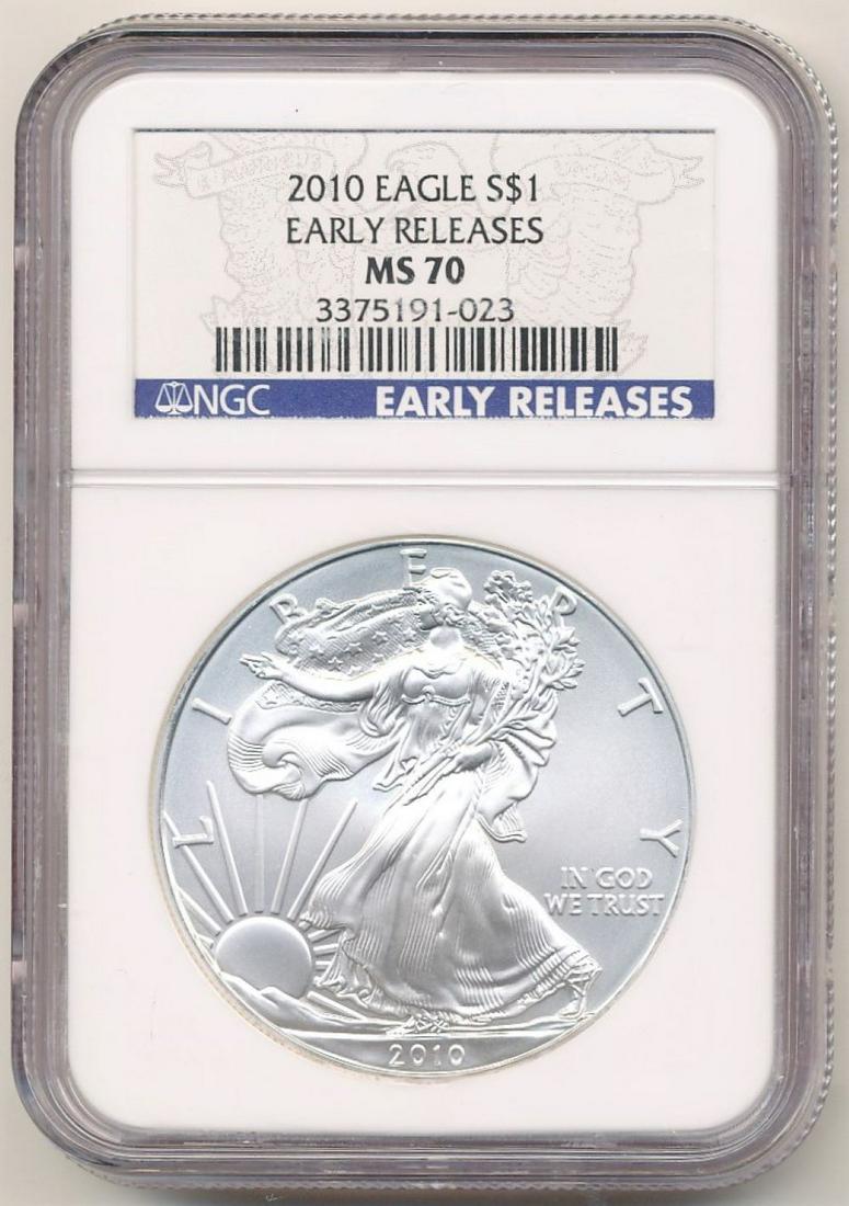 2010 Early Release American Silver Eagle NGC MS70 (1 of 2)