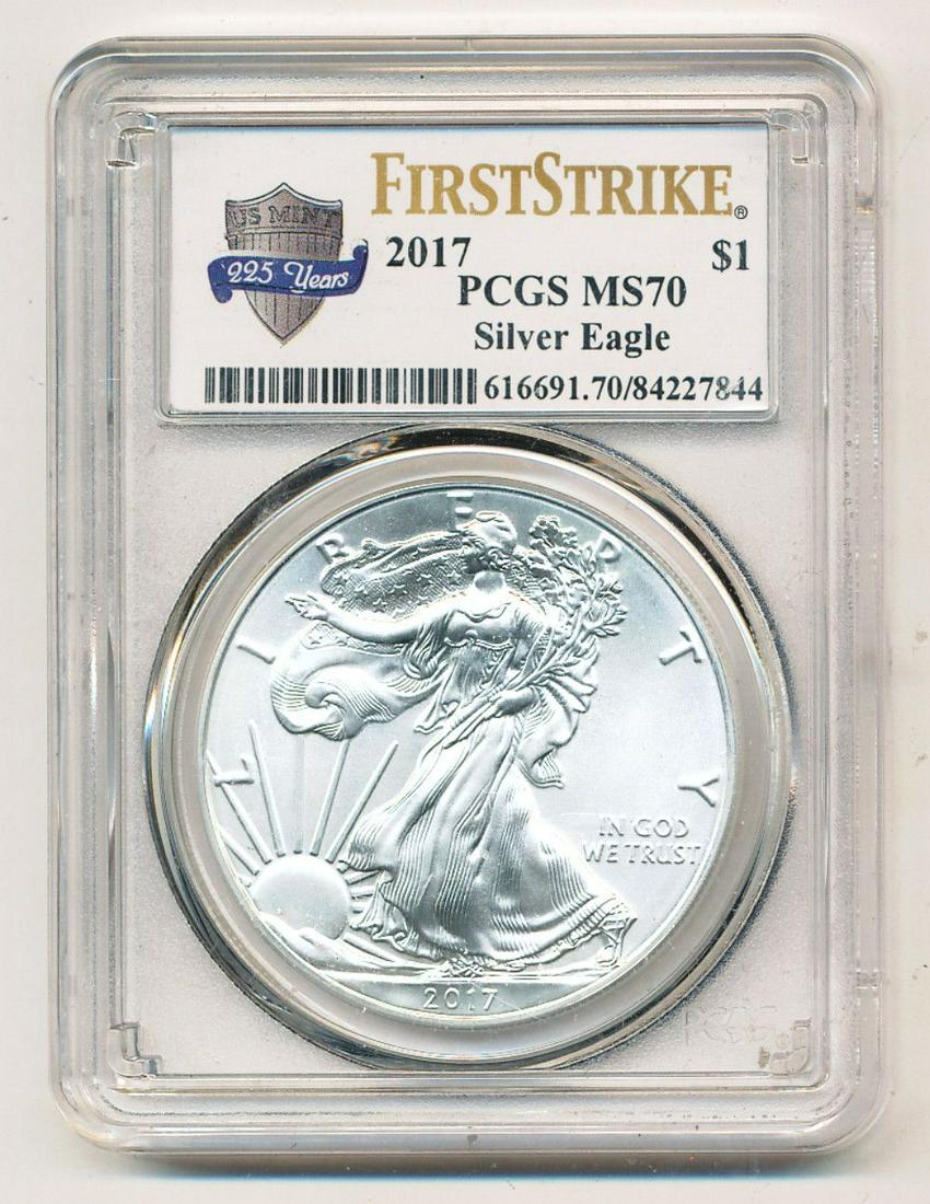 2017 225th Anniv. First Strike Silver Eagle PCGS MS70 (1 of 2)