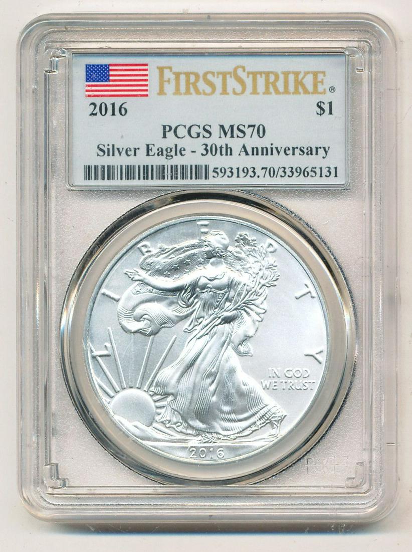 2016 First Strike 30th Anni. Silver Eagle PCGS MS70 (1 of 2)