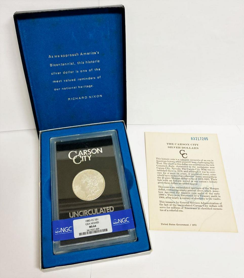 1883-CC Carson City Morgan Silver Dollar GSA MS64 (1 of 9)