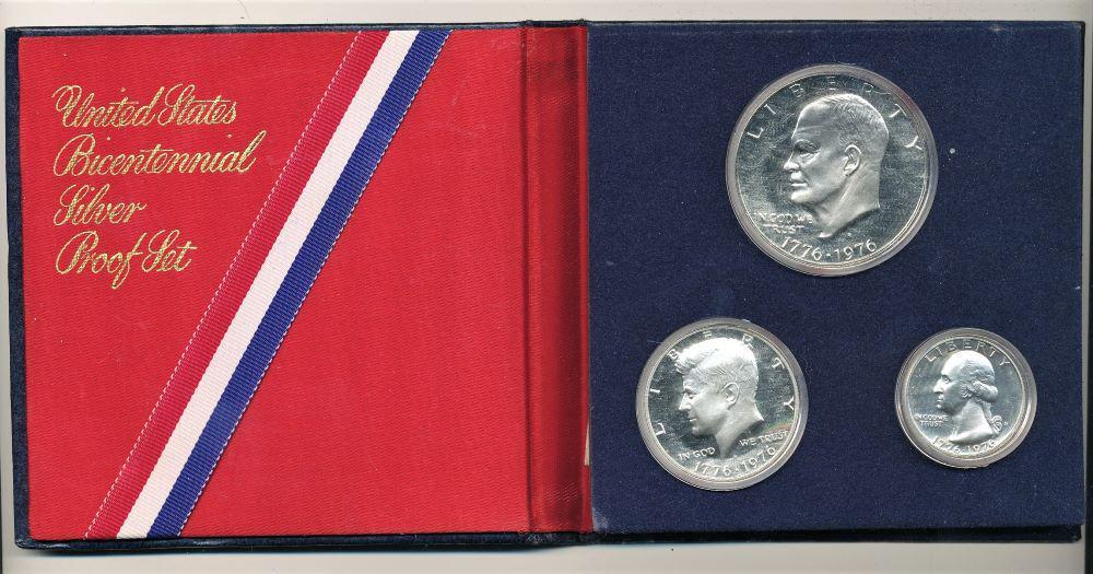 1776 - 1976 Bicent Silver Proof (3-Coin) Set (1 of 2)