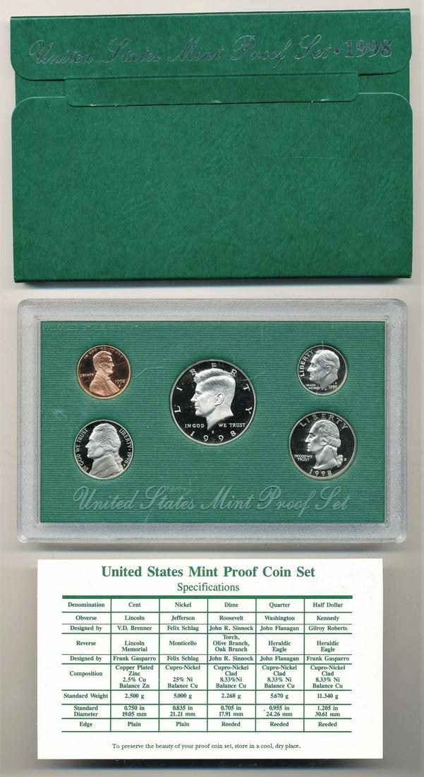 1998 US Mint Proof (5-Coin) Set (1 of 2)
