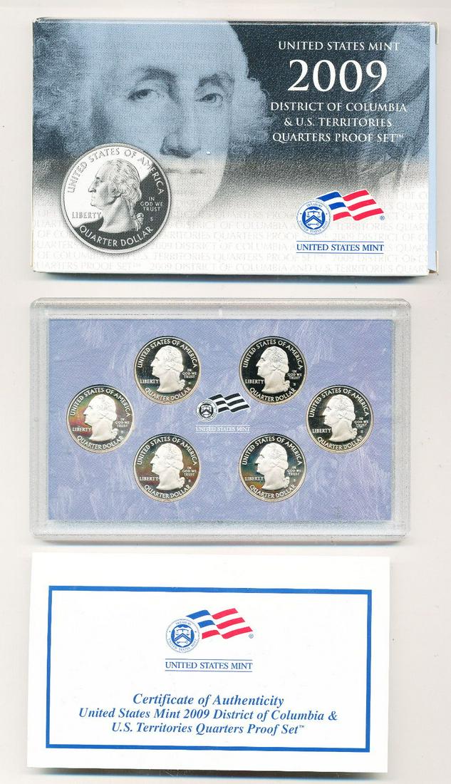 2009 US Mint Proof Quarters (6-Coin) Set OGP (1 of 2)