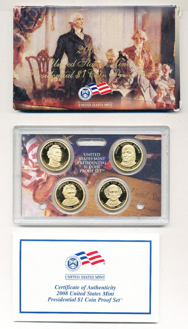 2008 US Mint Presidential $1 (4-Coin) Proof Set OGP (1 of 2)