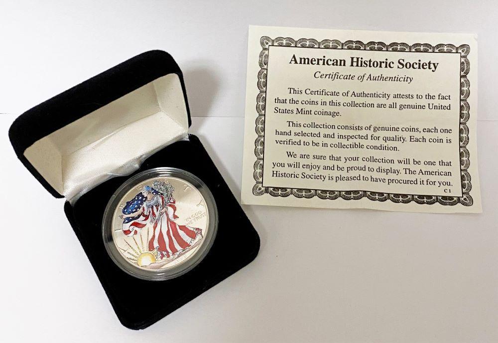 1999 Colorized American Silver Eagle OGP COA (1 of 6)